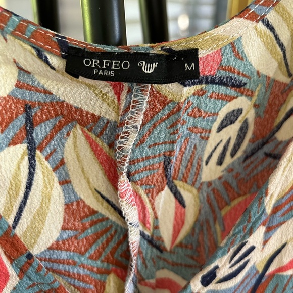 Orfeo Paris Rayon dress lightweight v-neck. Sz M - Picture 3 of 5